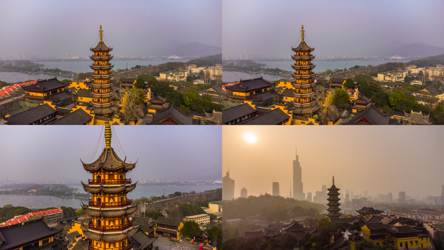 南京古鸡鸣寺玄武湖历史寺庙旅游景点建筑