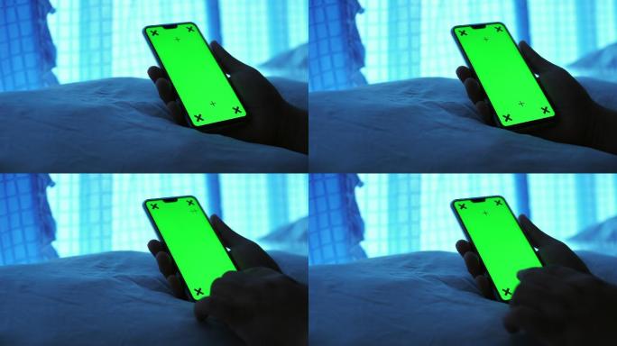 在床上使用智能手机