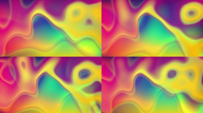 彩色流畅的液体波抽象运动背景。