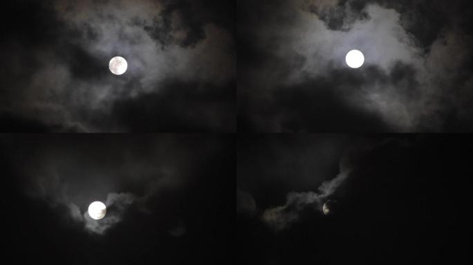 乌云遮月-夜晚月亮