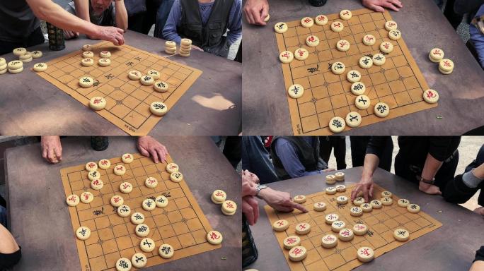 中国象棋公园下棋 老年人下棋老年生活