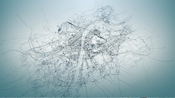 4K超大城市道路网 武汉地图-AI矢量