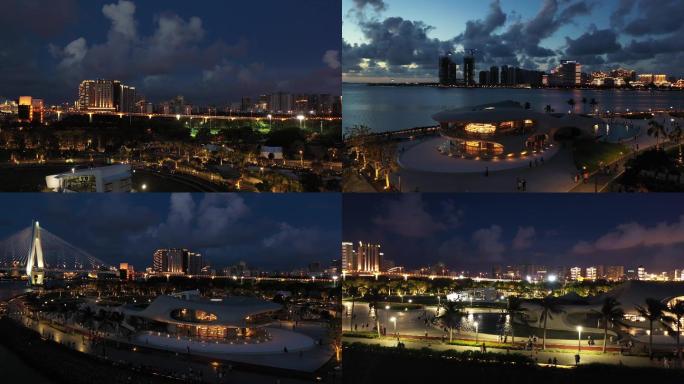 航拍云洞图书馆夜景