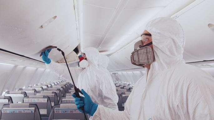 飞机消毒新冠疫情防控防疫接种核酸检测抗疫