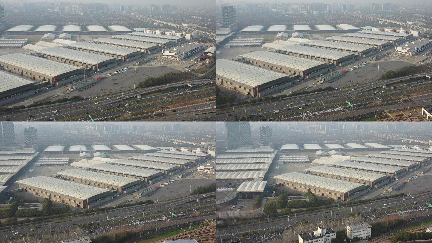 4K原素材-上海新国际博览中心龙东高架路