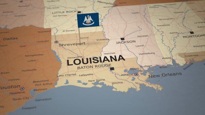 路易斯安那州地图美国动图动画美国领土
