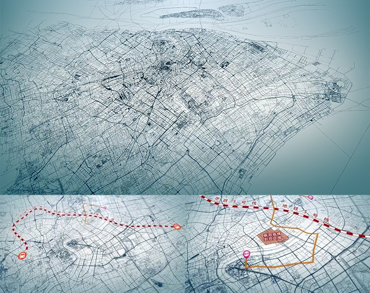 4K超大城市道路网 上海地图-AI矢量