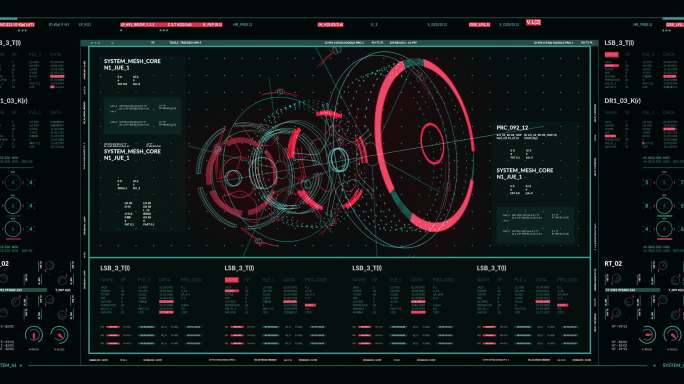 数据全息图hud面板界面AI科技感