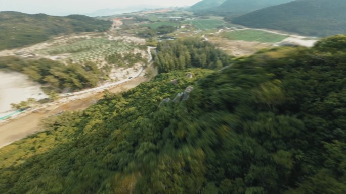 4k海南海岛穿越机下坠航拍沙滩陵水黎族