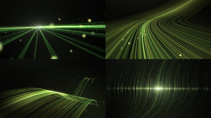 【原创】4K绿色粒子光线片头开场启动仪式