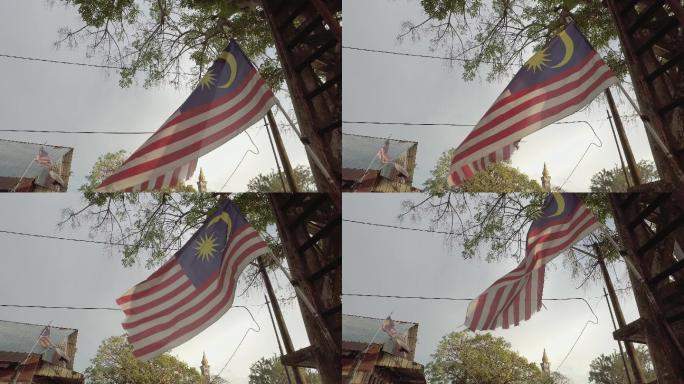 马来西亚国旗马来西亚街头国旗