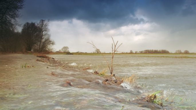 湍急的河流发大水汛期洪水涨水洪灾抗洪抢险