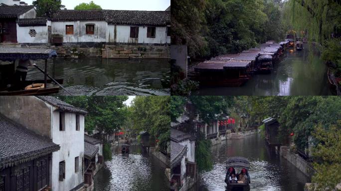 浙江南浔古镇划船古街建筑4K实拍视频