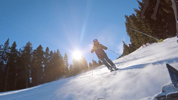 滑雪爱好者冰雪冬奥会雪地运动极限项目曲棍