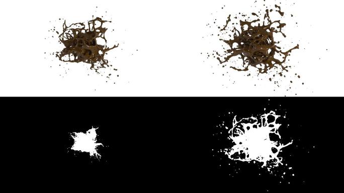 棕色液体飞溅的3D动画