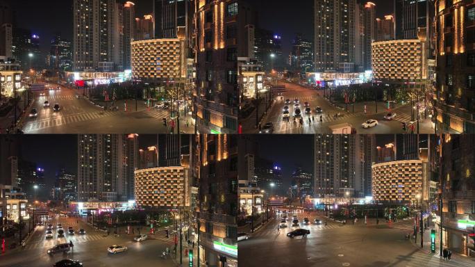 南京西路夜景航拍
