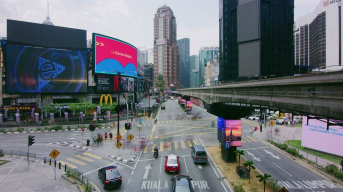 马来西亚吉隆坡国外外国街道街头街景交通道