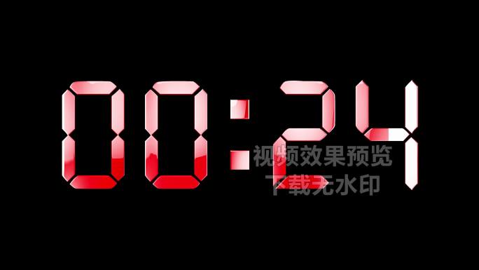 4K红色液晶数字顺数1分钟通道