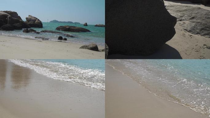 夏日海边的岩石 湛蓝的海水