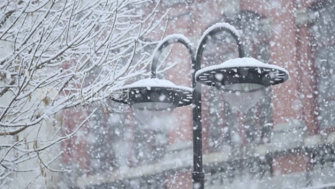 【4K升格】天津下雪 城市雪景 人文街景