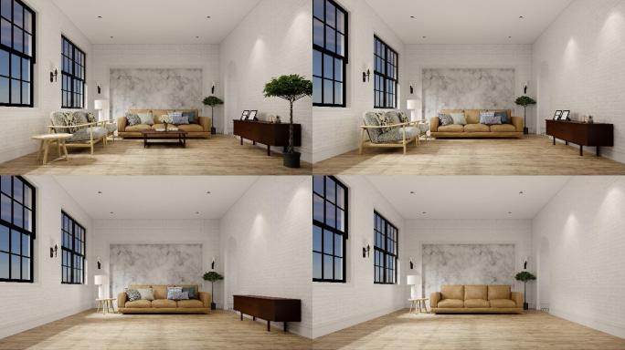 室内住宅开放式生活空间