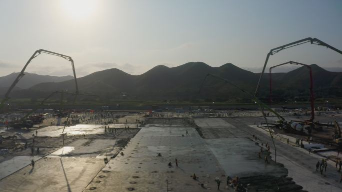 香港河套地区落马洲方舱建设-4k航拍