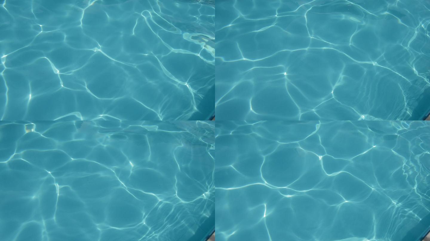 室外游泳池中蓝色水纹