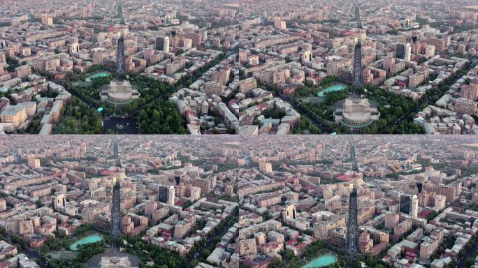 城市景观鸟瞰图城市规划放射状布局城市中心