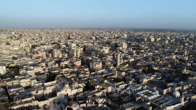 阿勒颇某区的屋顶贫民窟中东伊拉克