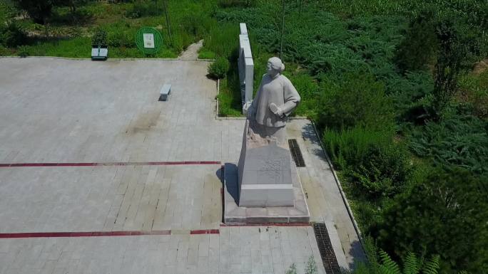 航拍北京密云邓玉芬雕塑广场公园