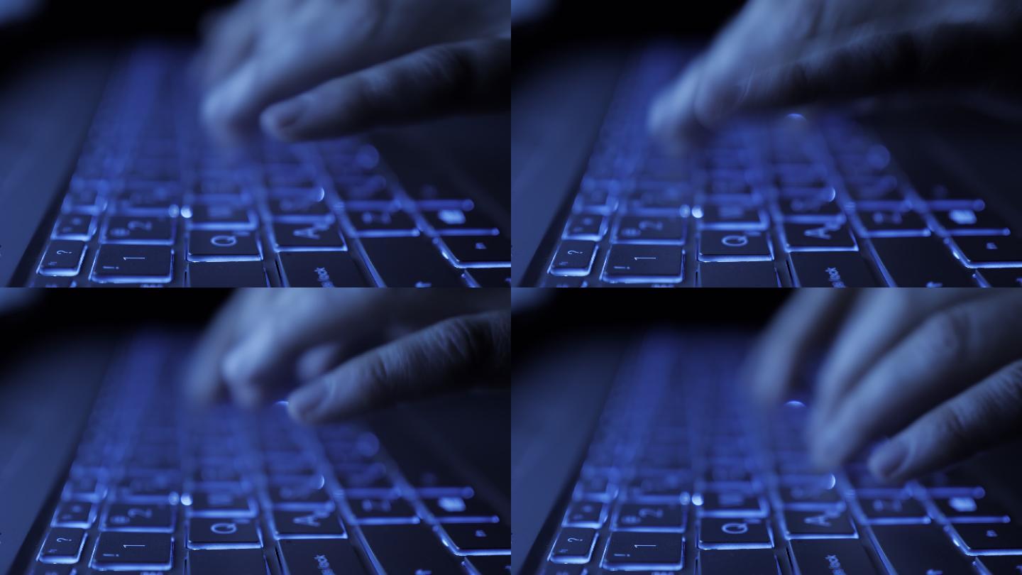 使用笔记本电脑人电脑黑客商业机密窃取键盘