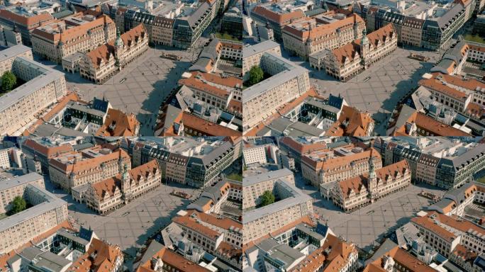 莱比锡历史市场广场鸟瞰图