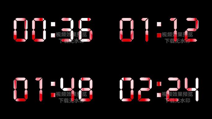 4K红色液晶数字顺数3分钟通道
