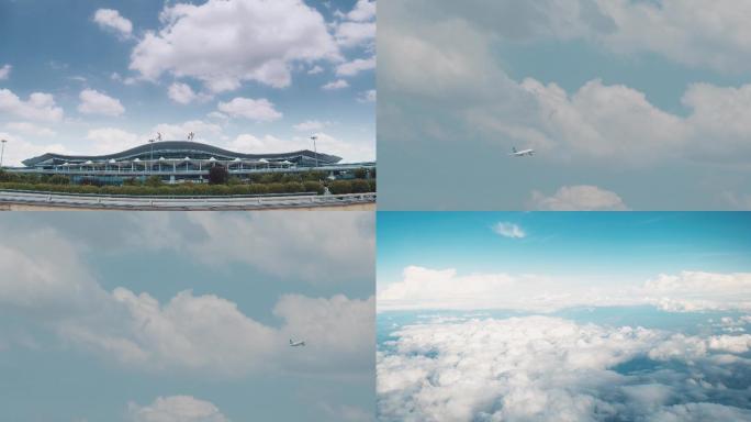 4K 长沙黄花国际机场延时 飞机起飞升格