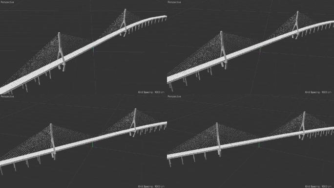 上海杨浦大桥C4D三维模型