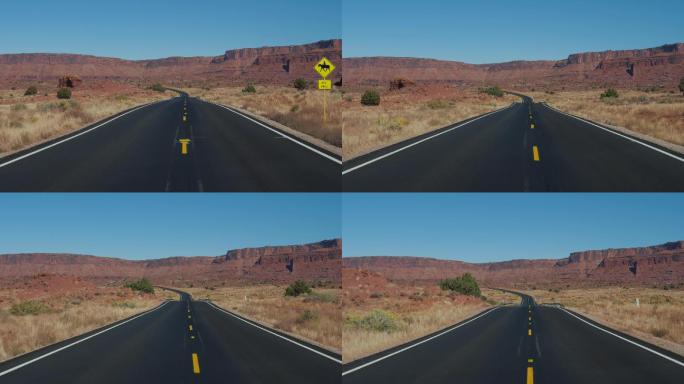 乡间小路上行驶公路旅行空镜头空境通用素材
