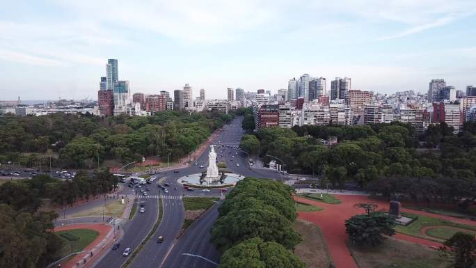 城市建筑交通播报都市一角区域地标