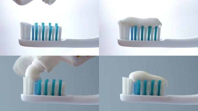 牙膏被挤到牙刷上挤牙膏刷牙步骤