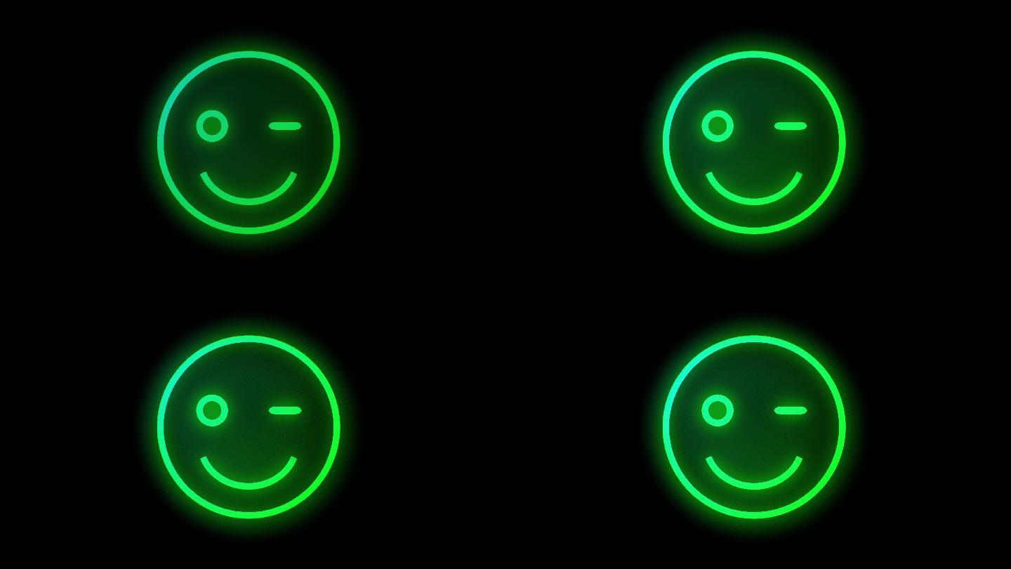 亮绿色的微笑标志。