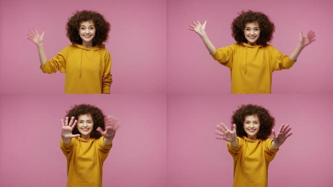 微笑的女人优惠宣传广告双11电商购物节