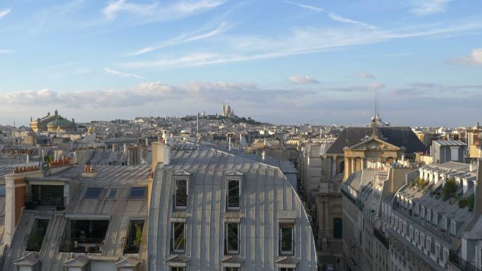 巴黎街道城市建筑快速发展航拍延时国外地标