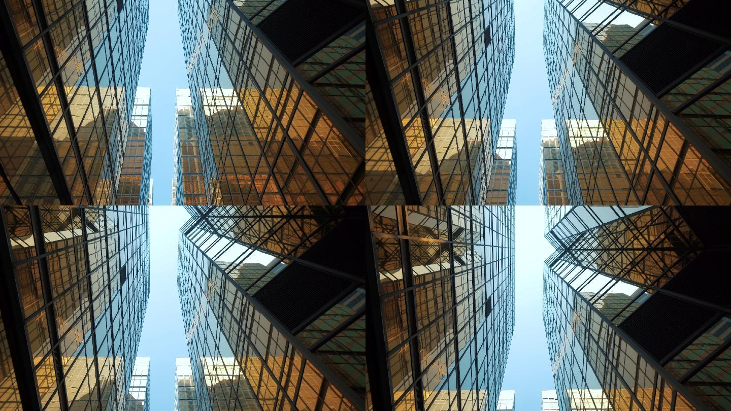 城市中的现代玻璃办公楼