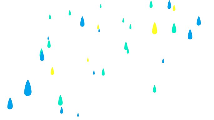 彩色雨滴mg动画扁平化卡通