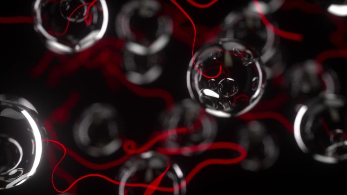 水泡泡气泡气球红色丝带满屏飘舞动态视频