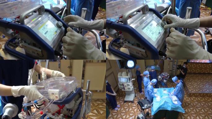 医学院学生实习医生使用医院手术室设备配合