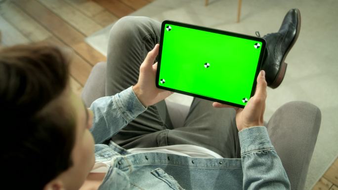 绿色屏幕的平板电脑