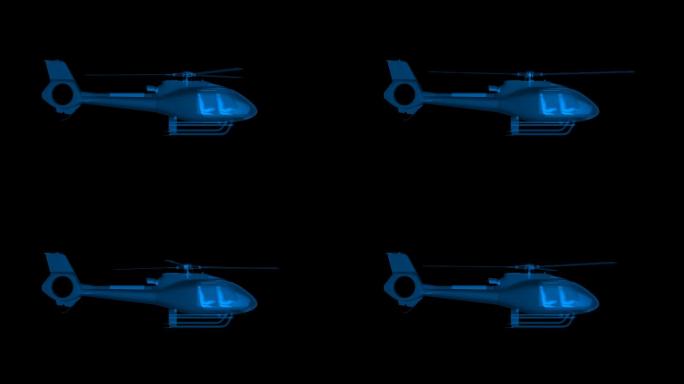 4K三维光影直升飞机通道循环