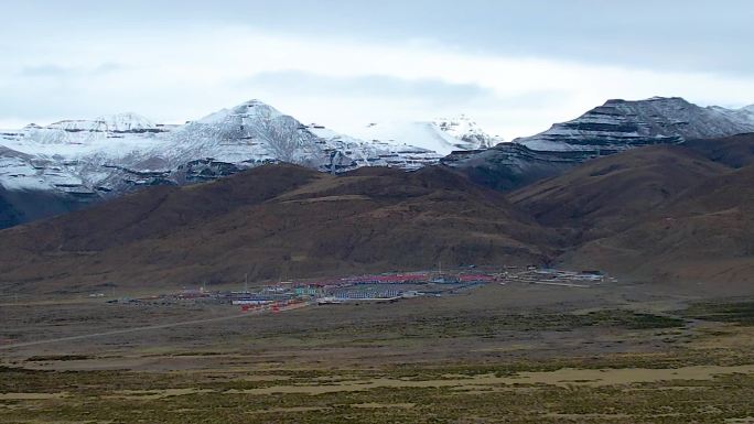 航拍环视西藏阿里冈仁波齐神山高原雪山风景