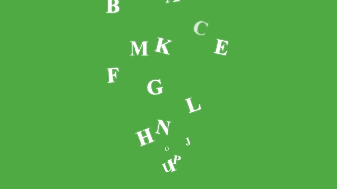 绿色背景上的字母表。