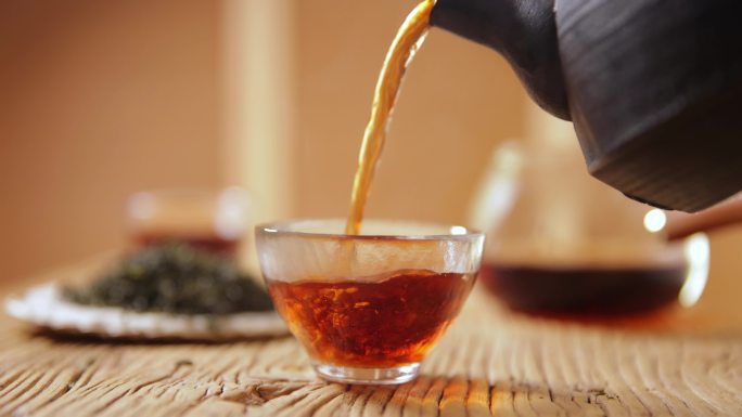 倒杯茶制茶炒茶道文化茶园泡茶采茶